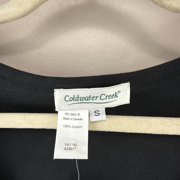 Coldwater Creek Women’s Black V-Neck Short Sleeve T-Shirt Size S Whimsygoth - Picture 5 of 8